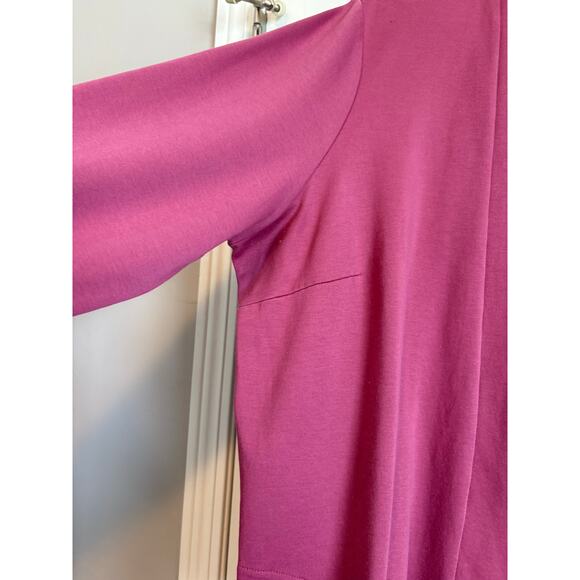 L.L Bean Open Front Cardigan Pink Rose 100% Pima Cotton Pockets 2X Preppy - Picture 4 of 5